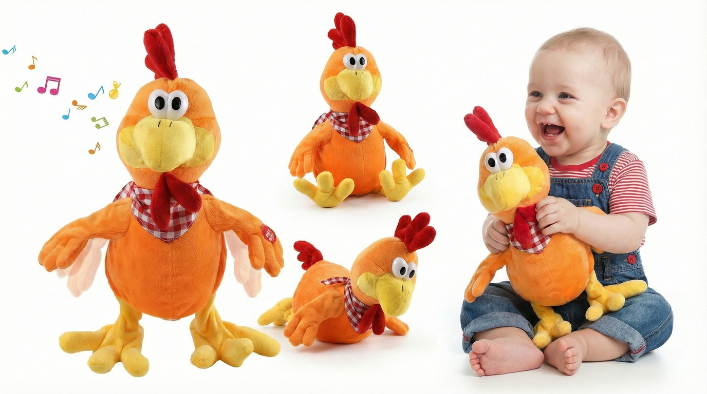 Musical Plush Chicken Toy دجاجه الضاحكه